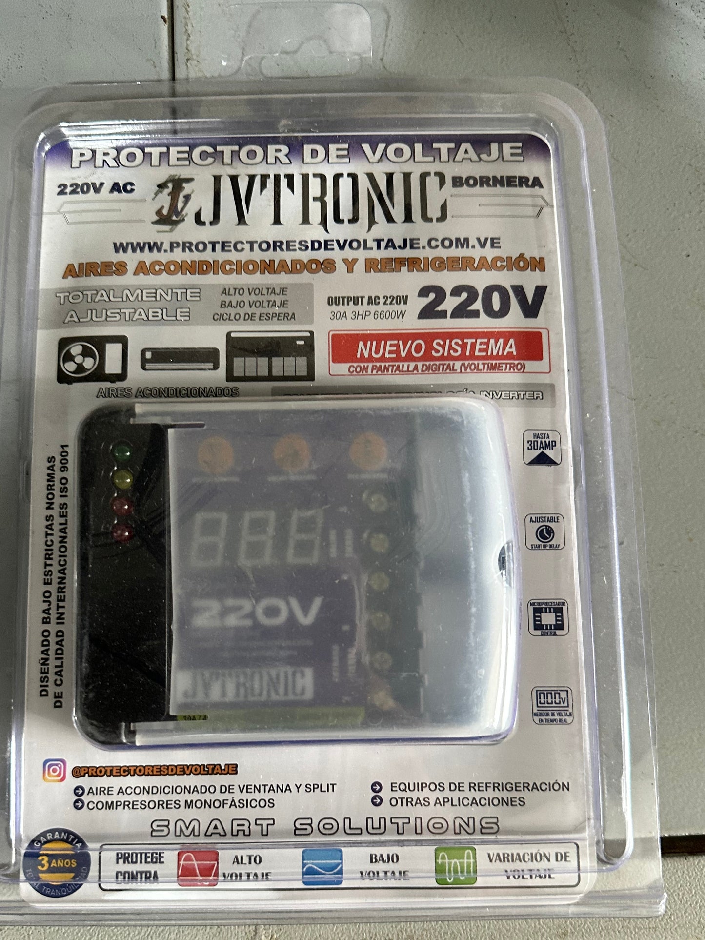 Protector de Voltaje AJVTRONIC 220V (Hasta 30A)