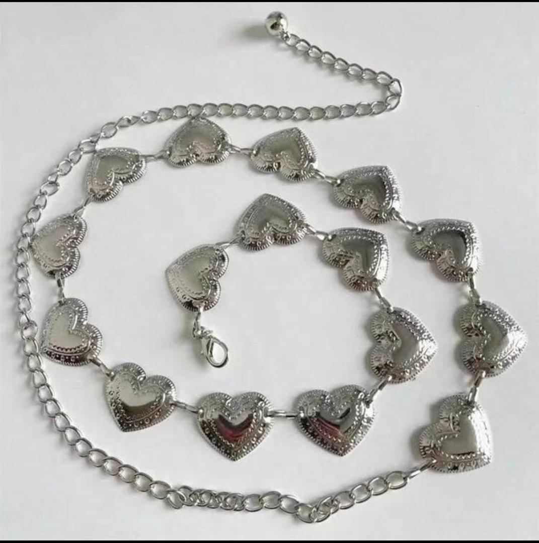 collar de varios corazon de plata